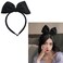 RFTWXHPN Large Black Bow Headbands for Women Girls Bowknot Head Band Big Bows Headband Christmas Halloween Party Cosplay Headdress for Women Black Bowknot Hair Bands Accessories