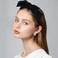 Bow Headband for Women Girls Kids Black Velvet Knotted Headband Non Slip Embellished Wide Top Knot Hairband for Thin Thick Long Short Curly Hair Accessories Party Decoration Fashion Hair Bow Head Wear