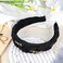 PLwelth Black Headband for Women Girls Gold Chain Padded Headband Non Slip Soft Hairbands Cute Makeup Braided Wide Headband for Thin Thick Long Short Curly Aesthetic Hair Party Accessories