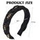 PLwelth Black Headband for Women Girls Gold Chain Padded Headband Non Slip Soft Hairbands Cute Makeup Braided Wide Headband for Thin Thick Long Short Curly Aesthetic Hair Party Accessories
