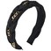PLwelth Black Headband for Women Girls Gold Chain Padded Headband Non Slip Soft Hairbands Cute Makeup Braided Wide Headband for Thin Thick Long Short Curly Aesthetic Hair Party Accessories