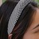 Guqqeuc Buffalo Plaid Headband for Women Girls Black and White Check Headbands for Teen Girls Puffy Sponge Headband for Womens Padded Headbands for Women Basic Hair Accessories for Thick Thin Hair