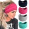 Gangel Solid Color Headbands Wide Turban Head Wraps Knotted Hair Scarfs Running Yoga Fabric Hair Accessories for Women (Pack of 4) (C)