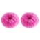 2 PCS Hot Pink Pom Pom Hair Tie Fuzzy Scrunchies Furry Hair Bands With Faux Rabbit Fur Fluffy Elastic Hair Bobbles Ponytail Holders Girls Women Hair Accessories