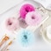 2 PCS Light Blue Pom Pom Hair Tie Fuzzy Scrunchies Furry Hair Bands With Faux Rabbit Fur Fluffy Elastic Hair Bobbles Ponytail Holders Girls Women Hair Accessories