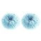 2 PCS Light Blue Pom Pom Hair Tie Fuzzy Scrunchies Furry Hair Bands With Faux Rabbit Fur Fluffy Elastic Hair Bobbles Ponytail Holders Girls Women Hair Accessories