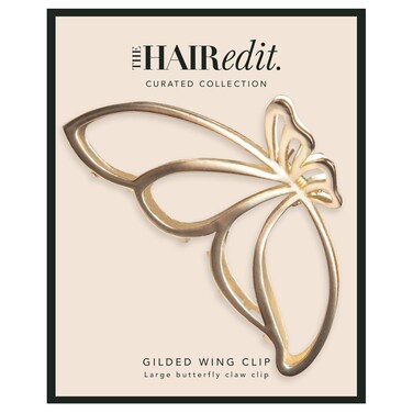 The Hair Edit Gilded Wing Clip - Extra Large Soft Gold Metal Butterfly Claw Clip