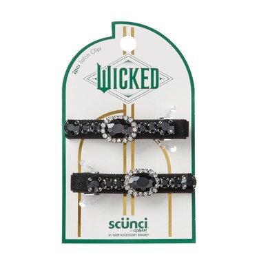 Wicked Elphaba Rhinestone Salon Clips - hair clips - hair clips for women - gifts for her - hair accessories - Scunci by Conair - 2PK