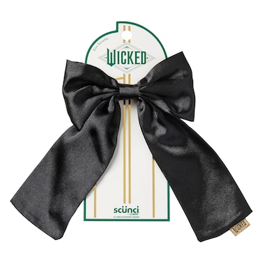 Wicked Satin Bow Barrette - hair accessories - hair bows - hair accessories for girls - gifts for her - Scunci by Conair - Black