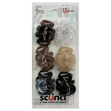 SCUNCI EFFORLESS BEAUTY 4CM OCTOPUS JAWCLIPS 6PK