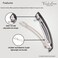 French Amie Oblong Handmade 3.5" Celluloid Hair Barrette Clip Women Hair Accessories, Made in France (Black Finish)