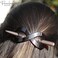 Parcelona French Infinity Brown Tortoise Shell Hair Slider Pin Thru Barrette Clip with Stick for Fine Hair Women and Girls