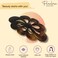 Parcelona French Wide Flower 4" Medium Tortoise Shell Celluloid Hair Barrette Clips Non Slip Women Hair Accessories, Made in France
