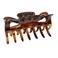 Parcelona French Classic Shaded Tortoise Shell Brown 3" Covered Spring Celluloid Made in France Jaw Claw Hair Clip Clutcher Clamp for Women and Girls