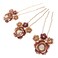 3PCS Romantic Rose Flower Gold Hair Styling Pins Accessories for Bun Updo Women Wedding Bridal