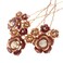 3PCS Romantic Rose Flower Gold Hair Styling Pins Accessories for Bun Updo Women Wedding Bridal