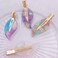 4PCS No Crease No Bend Flat Resin Leaf Hair Bang Clips for Women Makeup