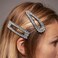 4PCS Large XL Diamante Rhinestone Crystal Snap Hair Clip Decorative Accessory for Women