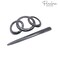 Parcelona French Triple Ringed 3.5" Celluloid Hair Slider Pin Thru Holder Barrette Non Slip Ponytail Women Hair Accessories Barrette with Stick for Girls, Made in France (Glossy Black)