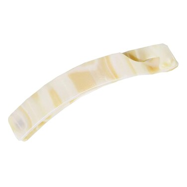 French Amie Elongated Curve Cream Ivory Handmade 4 inch Celluloid Acetate Banana Hair Clip for Ponytail Women Hair Accessories, Made in France