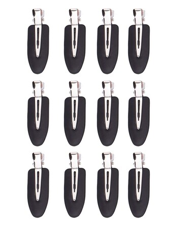 No Bend Hair Clips, 12 Pieces, No Crease Hair Clips for Hair Styling and Makeup Application