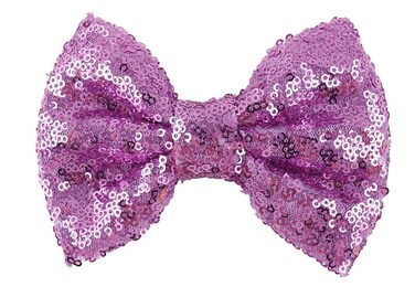 Love Fairy Girl's Lovely Fashion Bow Hairpin Sequins Hair Clip for Daily Life Travel Party Festivals (Purple)