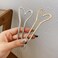 2pcs Metal Heart Hairpins Golden Silver Pins Hair Stick Metal U-shaped Hair Fork Sticks For Long Hair Hair Stick