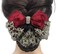 2Pcs Professional Hair Bun Cover Net Snood Hairnet Bowknot with Fan-shaped Lace Pearl Crystal Decoration Barrette Hair Clip Hair Accessories for Womens Nurse Stewardess with Work Clothes (Red)