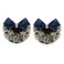 2Pcs Professional Hair Bun Cover Net Snood Hairnet Bowknot with Fan-shaped Lace Pearl Crystal Decoration Barrette Hair Clip Hair Accessories for Womens Nurse Stewardess with Work Clothes (Blue)