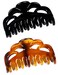 Medium Hair Claw Clips for Women Fine Hair Plastic Claw Clamps Clips in Set (Arc-Black+Brownish Red-M)