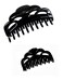 Black Hair Clips for Women Large and Medium Size Butterfly Hair Claw Clips Non-Slip Hair Styling Accessories 2pcs in Set(Arc-Black)