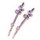 Ruihfas 1 Pair Fashion Women Girls Crystal Rhinestone Hairpins Double Butterfly Design Hair Pins Clips Barrettes Headdress (Purple)