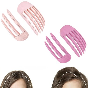 4 Pcs Volumizing Hair Clips for Women - 2025 No-Trace Hair Root Lifting Clips for Effortlessly Puffy Hairstyles, 3/6 Teeth High Skull Styling Hair Clips (Light pink and pink)