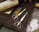 yueton 4pcs Gold and Silver Scissors Shape Barrettes Bobby Pin Hair Clips Bride Headwear Edge Clip Clamps