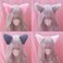DALJIAFA Cat Ears Headband Hair Clips Fox Ears Hair Bands Barrettes Women Kitten Cat Headpiece Halloween Hair Accessories