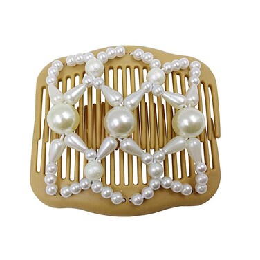 LOVEF Pearl Thick Hair Clips - Premium Beaded Hair Accessories for Women &ndash; Bun Holder Ponytail and French Twist Styler   Best Decorative &amp; Easy Comb All-Day Hold (Design 3)