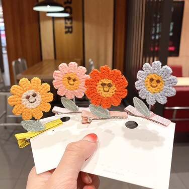 Flower Kids Hair Clip Moving Sunflower Hair Pins Summer Hair Accessories Set For Thick Hair For Women And Girl Headwear Accessories 6 PCS