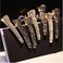 Ruihfas Fashion 4Pcs Eye-catching Women Girls Pearl Rhinestone Beak Clip Duckbill Clip Alligator Clip Hair Clip Hairpin 2.36&times;0.4 inch