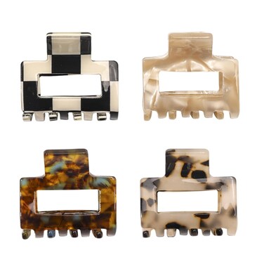 4PCS Acetate Hair Clip, Nonslip Claw Hair Clips for Women Girls, Tiny Hair Claw Clips for Thin, Medium Thick Hair