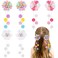 OAOLEER 6PCS Hair Bows for Girls, Flower Hair Accessories for Girls Grosgrain Ribbon Bows With Alligator Clips Girl Hair Accessories for Kids Teen Back to School (Flower Bows-A)