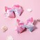 2pcs Glitter Mermaid Hair Bow Clips Girls 4.7" Mermaid Scales Ribbon Alligator Hairpins Barrettes Birthday Gift for Kids Toddlers Teens Summer Beach Dress outfits Decor Accessories