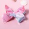 2pcs Glitter Mermaid Hair Bow Clips Girls 4.7" Mermaid Scales Ribbon Alligator Hairpins Barrettes Birthday Gift for Kids Toddlers Teens Summer Beach Dress outfits Decor Accessories