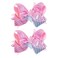 2pcs Glitter Mermaid Hair Bow Clips Girls 4.7" Mermaid Scales Ribbon Alligator Hairpins Barrettes Birthday Gift for Kids Toddlers Teens Summer Beach Dress outfits Decor Accessories