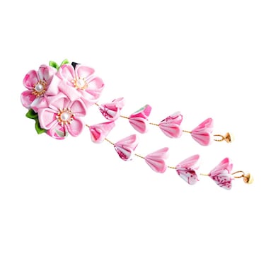 LUOZZY Japanese Hair Clips Kimono Flower Hair Pins with Tassel Kanzashi Hair Ornament Kimono Hair Accessories for Women