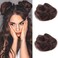 2PCS Mini Claw Clip in Hair Bun Messy Fake Space Hair Bun Clip Cat Ears Hair Bun Extension Synthetic Hair Chignon Donut Wig Accessory Ponytail Updo Hair Pieces for Women Girls (Dark Brown)