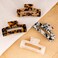 Magicsky 4PCS Hair Claw Clips, Acrylic Hair Banana Barrettes, Celluloid French Butterfly Jaw Clips,Tortoise Shell Grip Pin Teeth Clamp -Leopard print Stylish Hair Accessories for Women Girls,Long Size