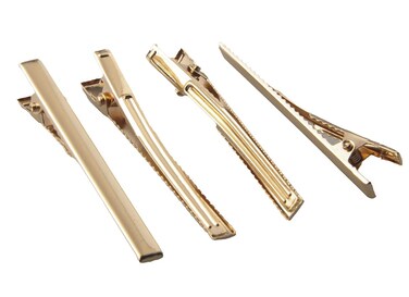 30pcs Skinny Alligator Hair Clips Metal Barrettes Hair Clips for Women and Girls DIY Craft (60mm, KC Gold)
