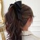 2 PCS Ribbon Bow Banana Clip Vertical Ponytail Claw Clip Bowknot Hair Clip for Women Girls Korean Style Banana Barrette Sweet Hair Accessories Ponytail Holder, Black,red