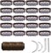 YANTAISIYU 20 Pieces 32mm Hairpieces Snap Clips U Shape Wig Clips for Hair Extensions Making Wig Accessories Set Tools（Dark Brown