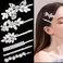 6 Pieces Shiny Rhinestone Bridal Hair Clip, Delicate Leaf Wedding Hairpin Bride Crystal Hair Pins, Bridal Hairpins, Hair Accessories for Women Girls